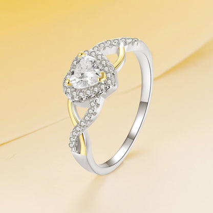 925 Sterling Silver & Plated White Gold 1.7mm CZ Ring Size 7.0 for Women Bids.com