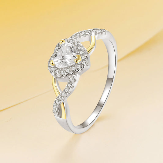 925 Sterling Silver & Plated White Gold 1.7mm CZ Ring Size 7.0 for Women Bids.com