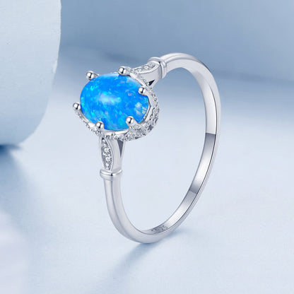 925 Sterling Silver Opal Rings in Size 6.0 with Pave Setting & Plated White Gold for Women Bids.com