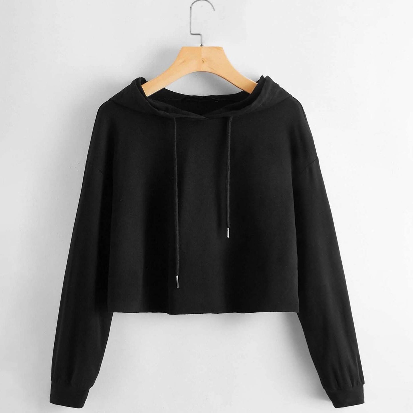 Drop Shoulder Crop Hoodie DailySale