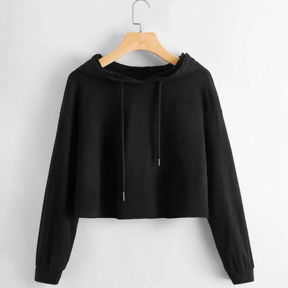 Drop Shoulder Crop Hoodie DailySale