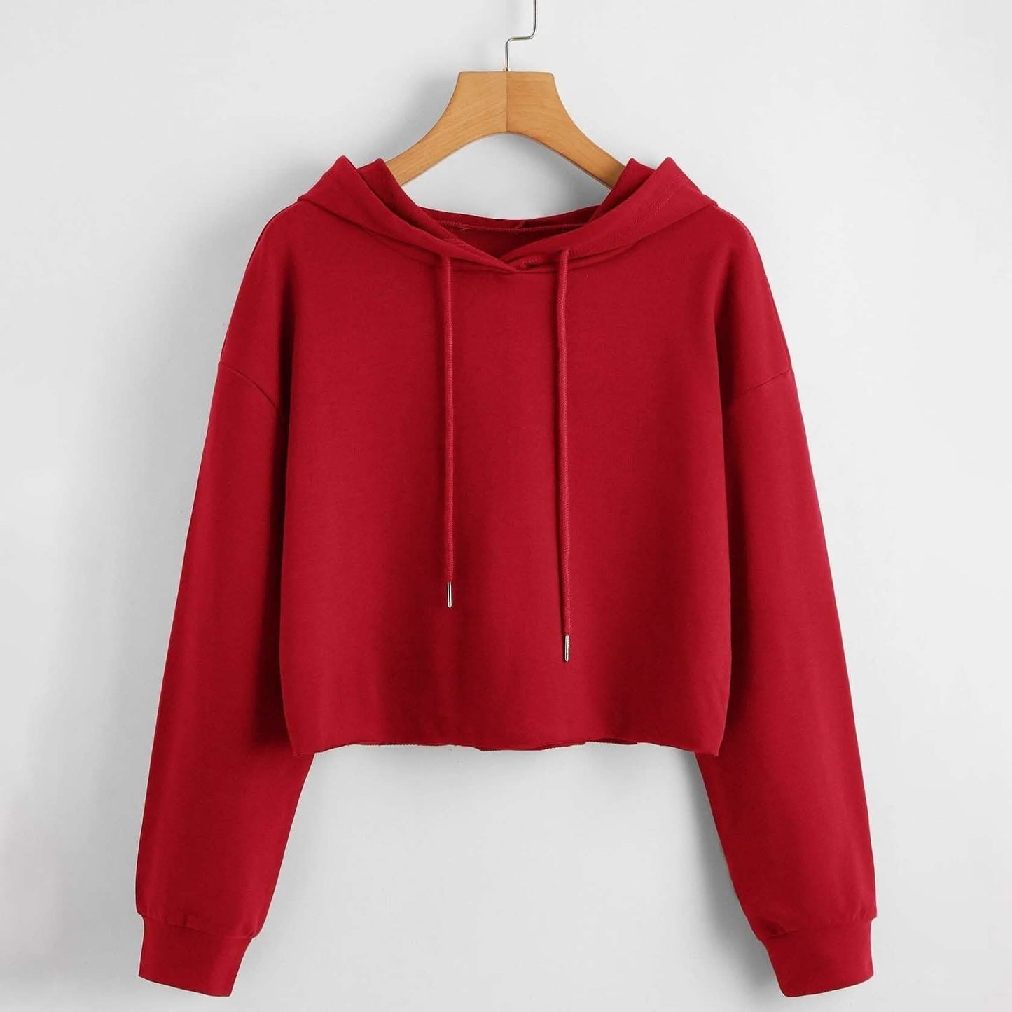 Drop Shoulder Crop Hoodie DailySale