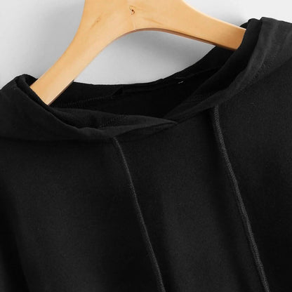 Drop Shoulder Crop Hoodie DailySale