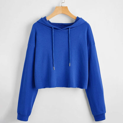 Drop Shoulder Crop Hoodie DailySale
