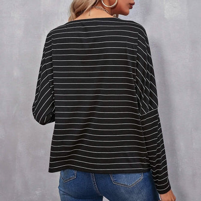 Drop Shoulder Striped Tee DailySale