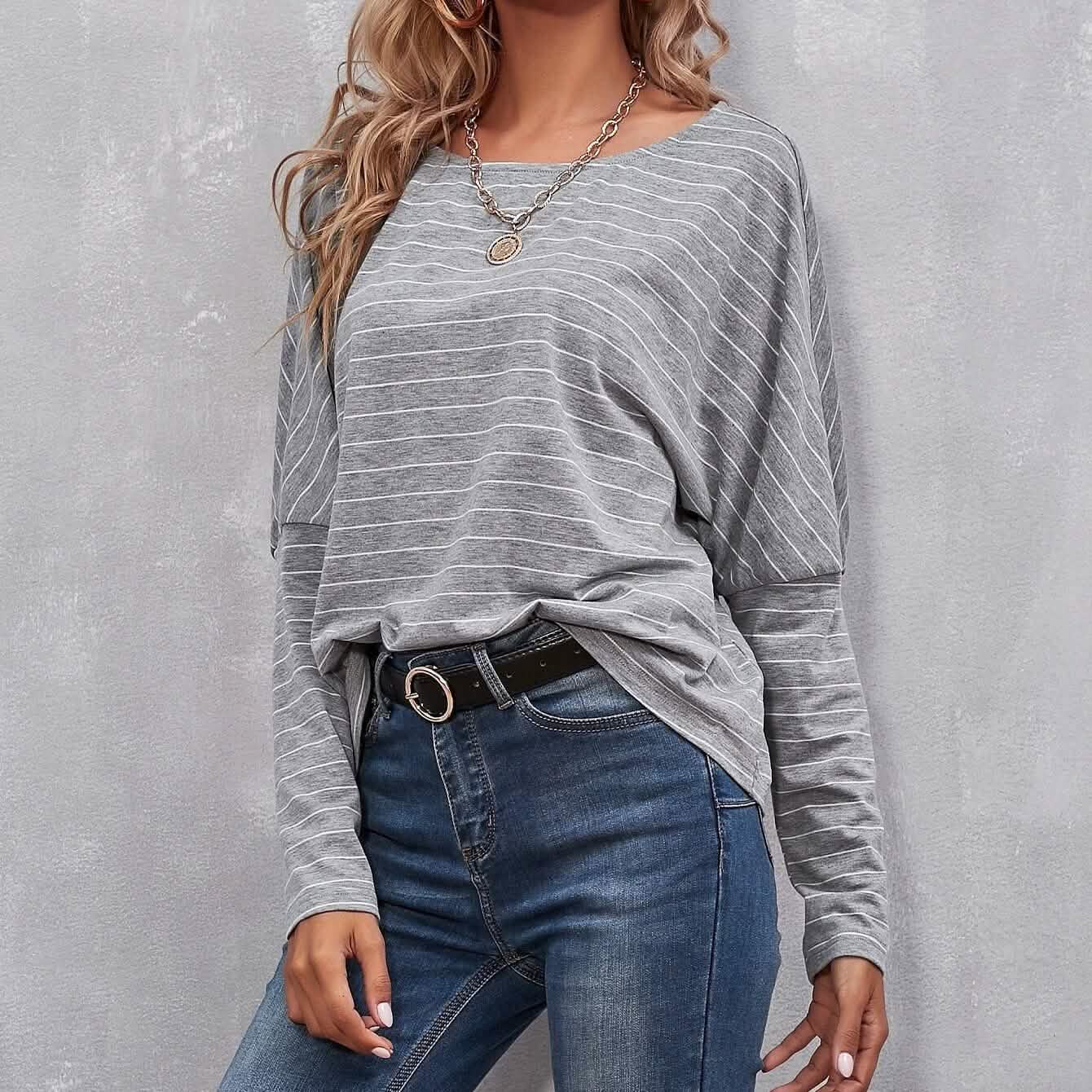 Drop Shoulder Striped Tee DailySale