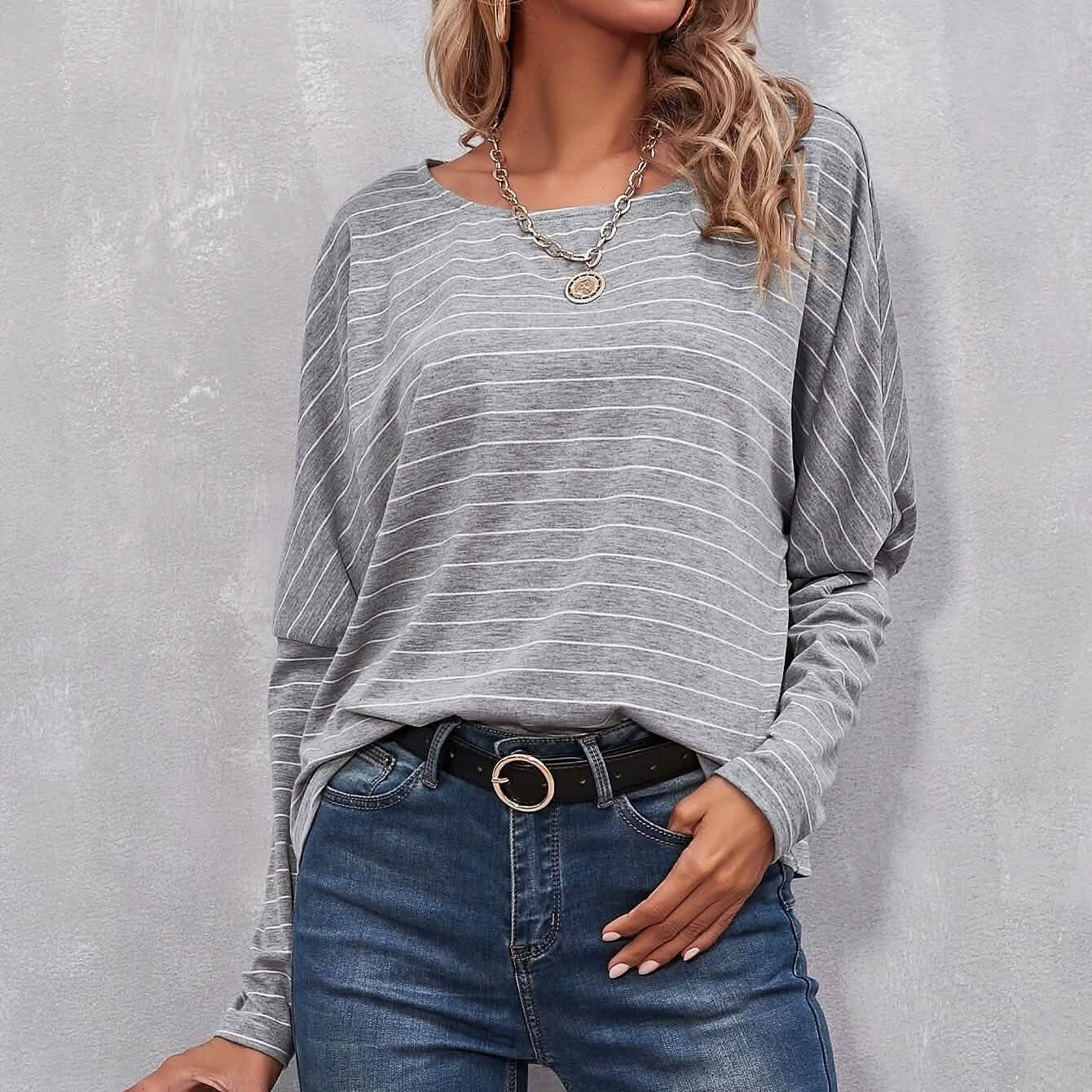 Drop Shoulder Striped Tee DailySale