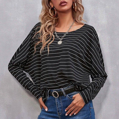 Drop Shoulder Striped Tee DailySale