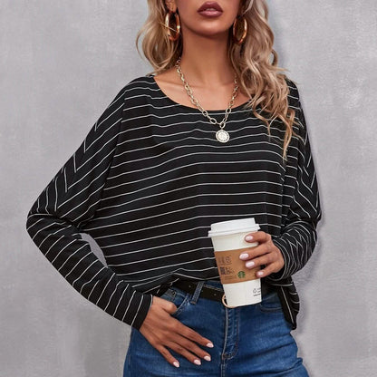 Drop Shoulder Striped Tee DailySale