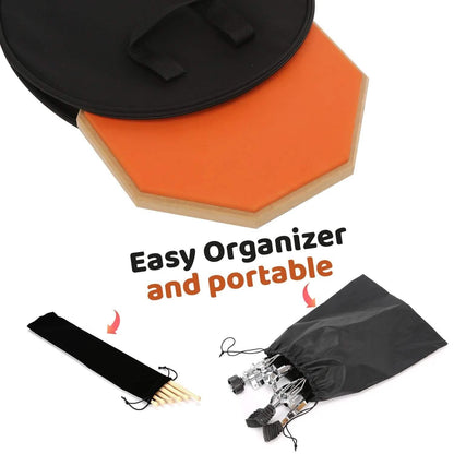 Drum Practice Pads with 3 Pairs of Drum Sticks and Adjustable Snare Drum Stand DailySale