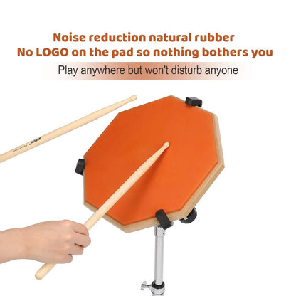 Drum Practice Pads with 3 Pairs of Drum Sticks and Adjustable Snare Drum Stand DailySale