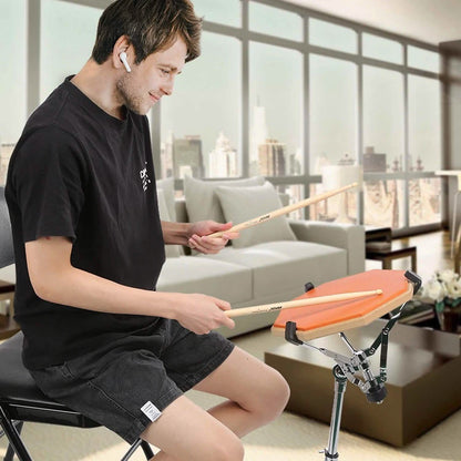 Drum Practice Pads with 3 Pairs of Drum Sticks and Adjustable Snare Drum Stand DailySale