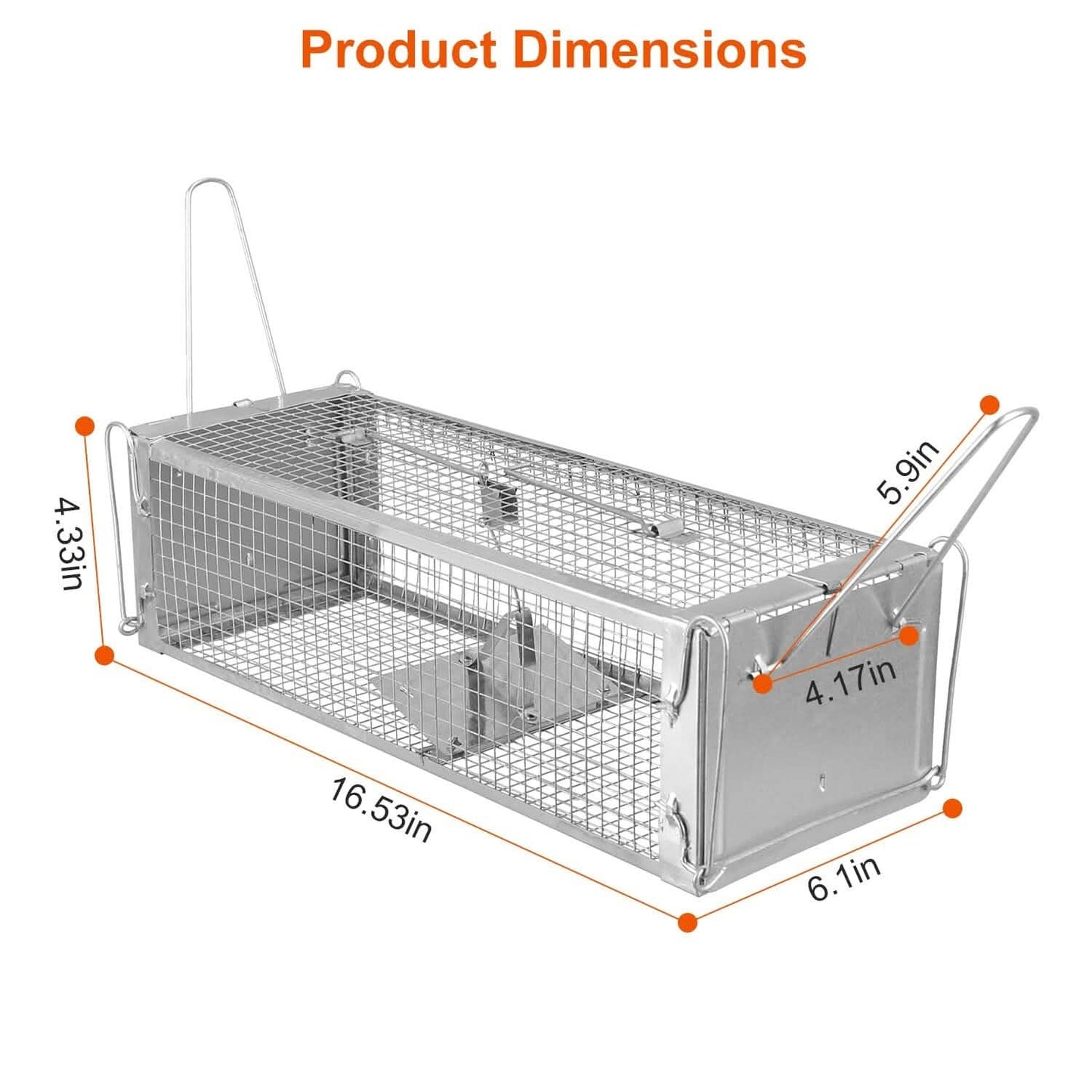 Dual Door Rat Trap Cage Humane with 2 Detachable U Shape Rod DailySale
