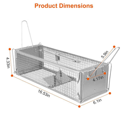 Dual Door Rat Trap Cage Humane with 2 Detachable U Shape Rod DailySale