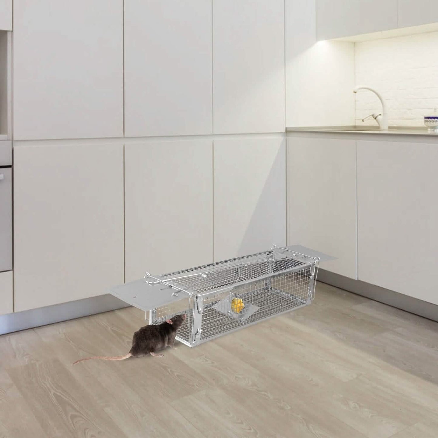 Dual Door Rat Trap Cage Humane with 2 Detachable U Shape Rod DailySale
