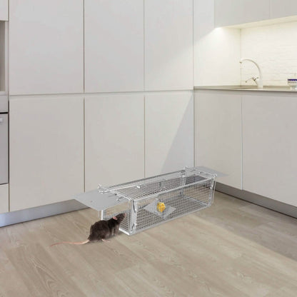 Dual Door Rat Trap Cage Humane with 2 Detachable U Shape Rod DailySale