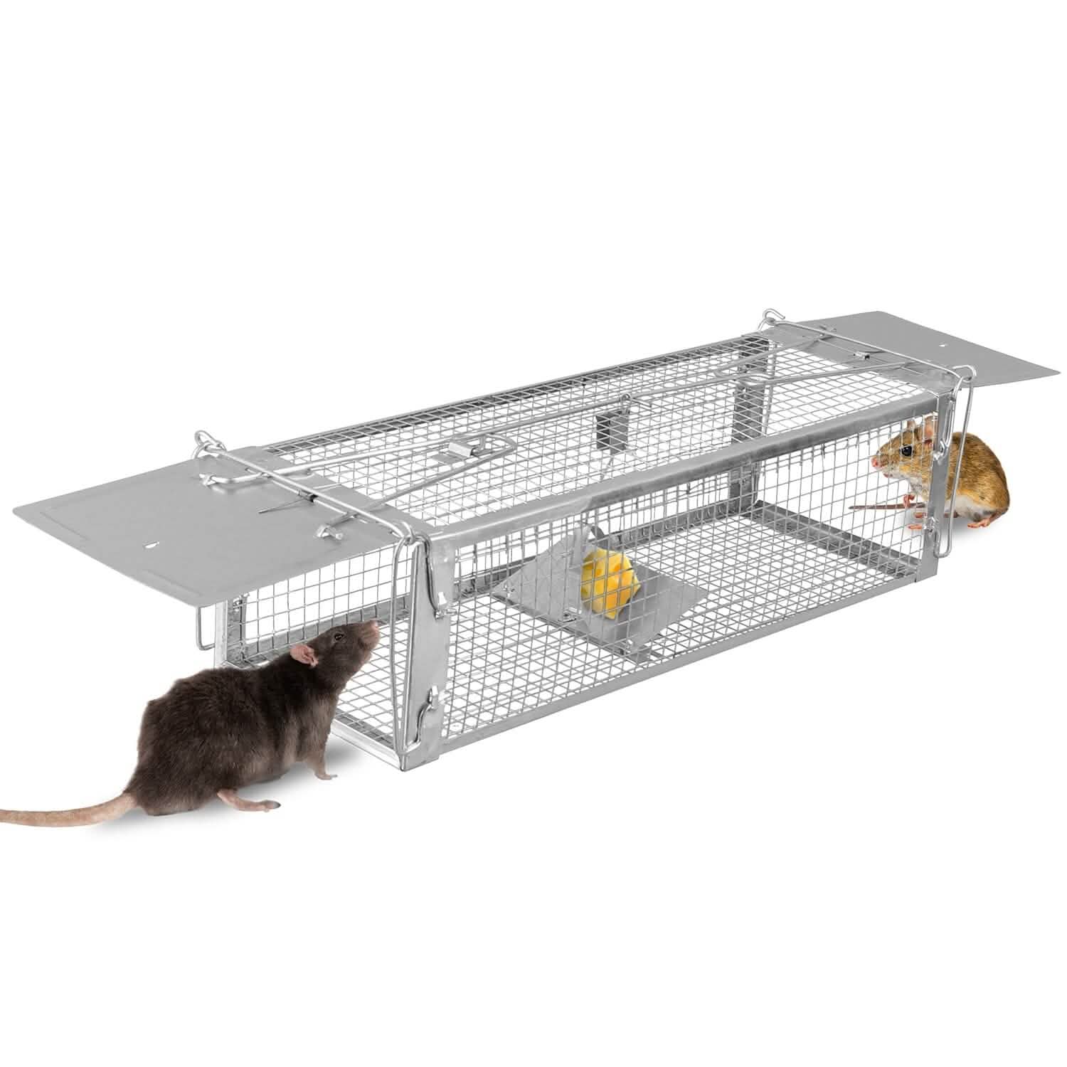 Dual Door Rat Trap Cage Humane with 2 Detachable U Shape Rod DailySale
