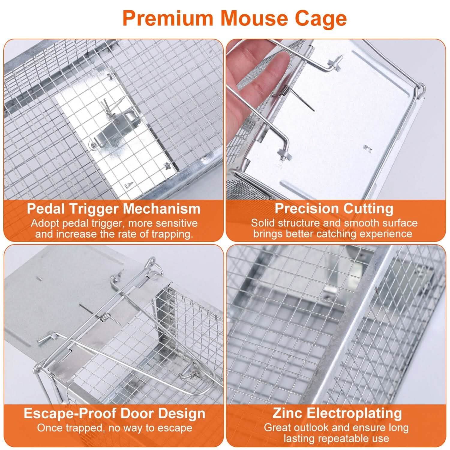Dual Door Rat Trap Cage Humane with 2 Detachable U Shape Rod DailySale