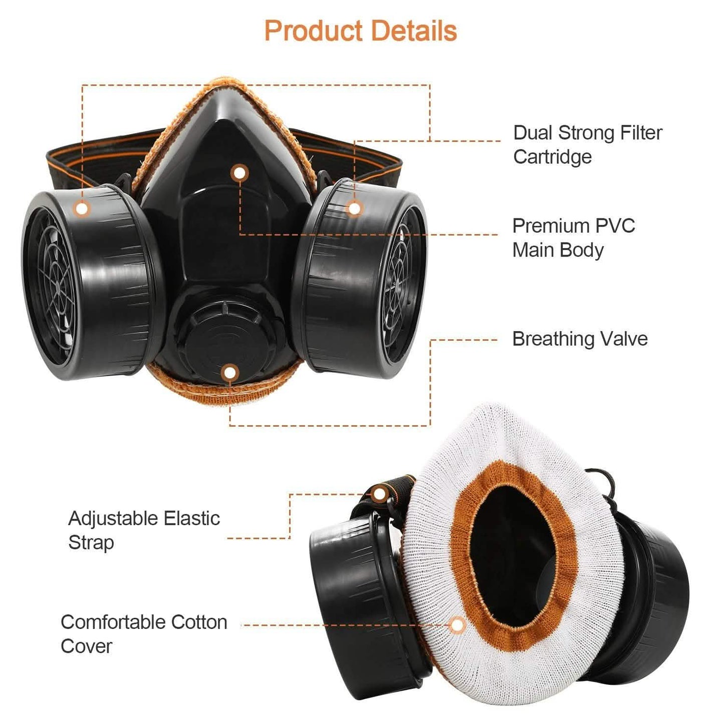 Dual Filter Cartridge Respirator Mask with Goggles DailySale