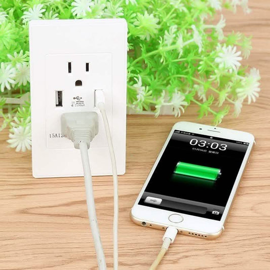 Dual Plug Electric Wall Socket Adapter 2 Usb Port Outlet Panel Switch DailySale