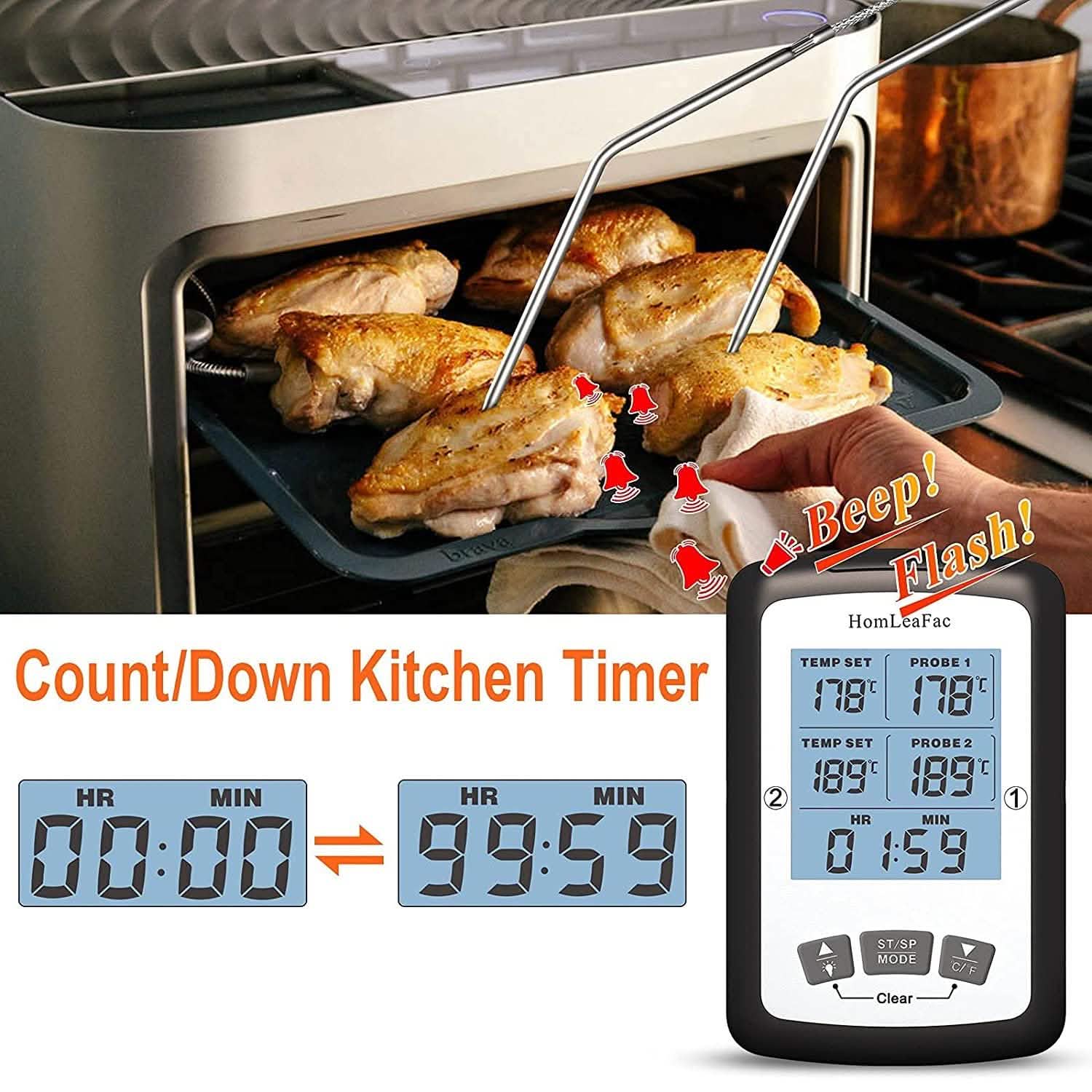 Dual Probe Digital Instant Read Food Thermometer DailySale