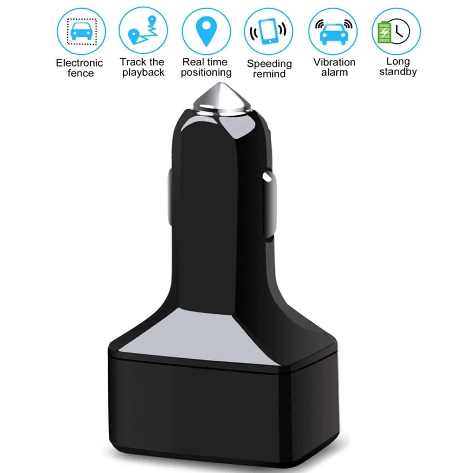 Dual USB Car Charge GPS Tracker GSM SIM Realtime GPRS Vehicle Tracking Security DailySale