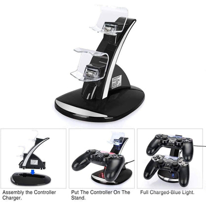 Dual USB Fast Charging Station and LED Indicator for Sony PS4 Controller DailySale
