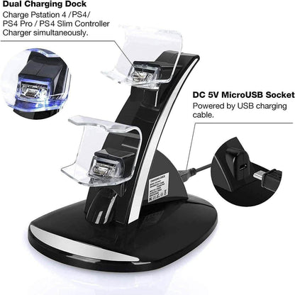 Dual USB Fast Charging Station and LED Indicator for Sony PS4 Controller DailySale
