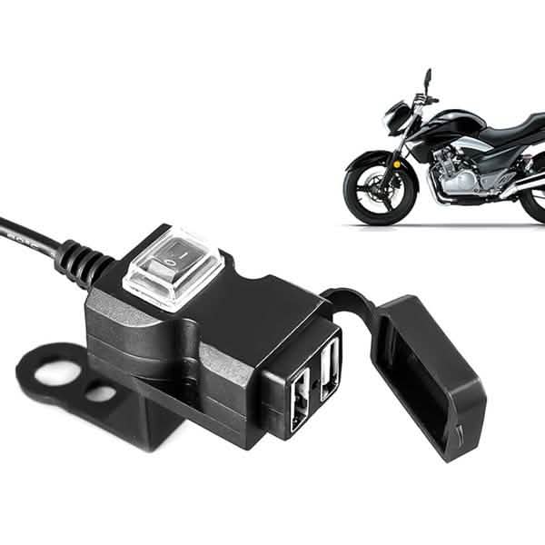 Dual USB Port 9-24V Waterproof Motorbike Motorcycle Handlebar Charger Adapter DailySale