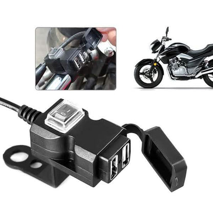 Dual USB Port 9-24V Waterproof Motorbike Motorcycle Handlebar Charger Adapter DailySale