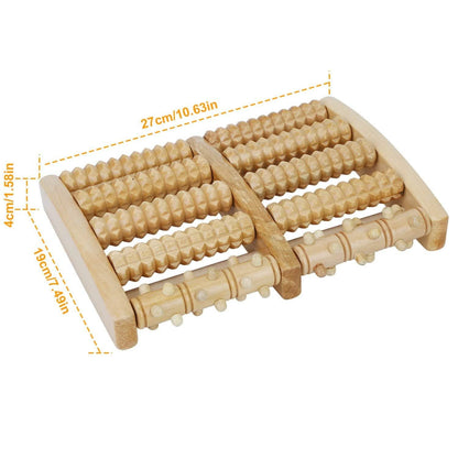 Dual Wooden Stress Relief Massage Foot Roller Acupressure DailySale