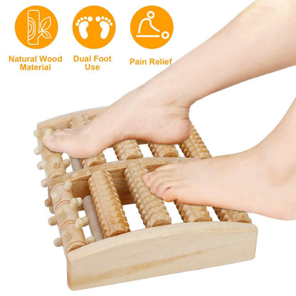 Dual Wooden Stress Relief Massage Foot Roller Acupressure DailySale