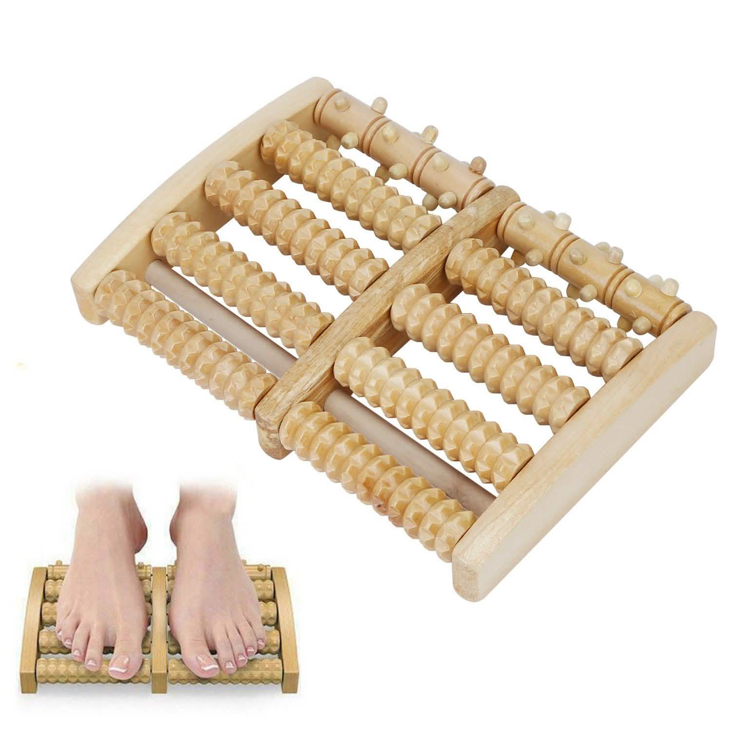 Dual Wooden Stress Relief Massage Foot Roller Acupressure DailySale