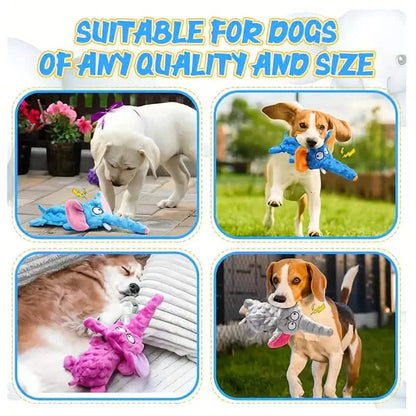Durable Squeaky Elephant Plush Dog Toy - Bite-Resistant, Teeth Cleaning for All Breeds DailySale