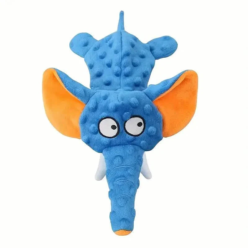 Durable Squeaky Elephant Plush Dog Toy - Bite-Resistant, Teeth Cleaning for All Breeds DailySale