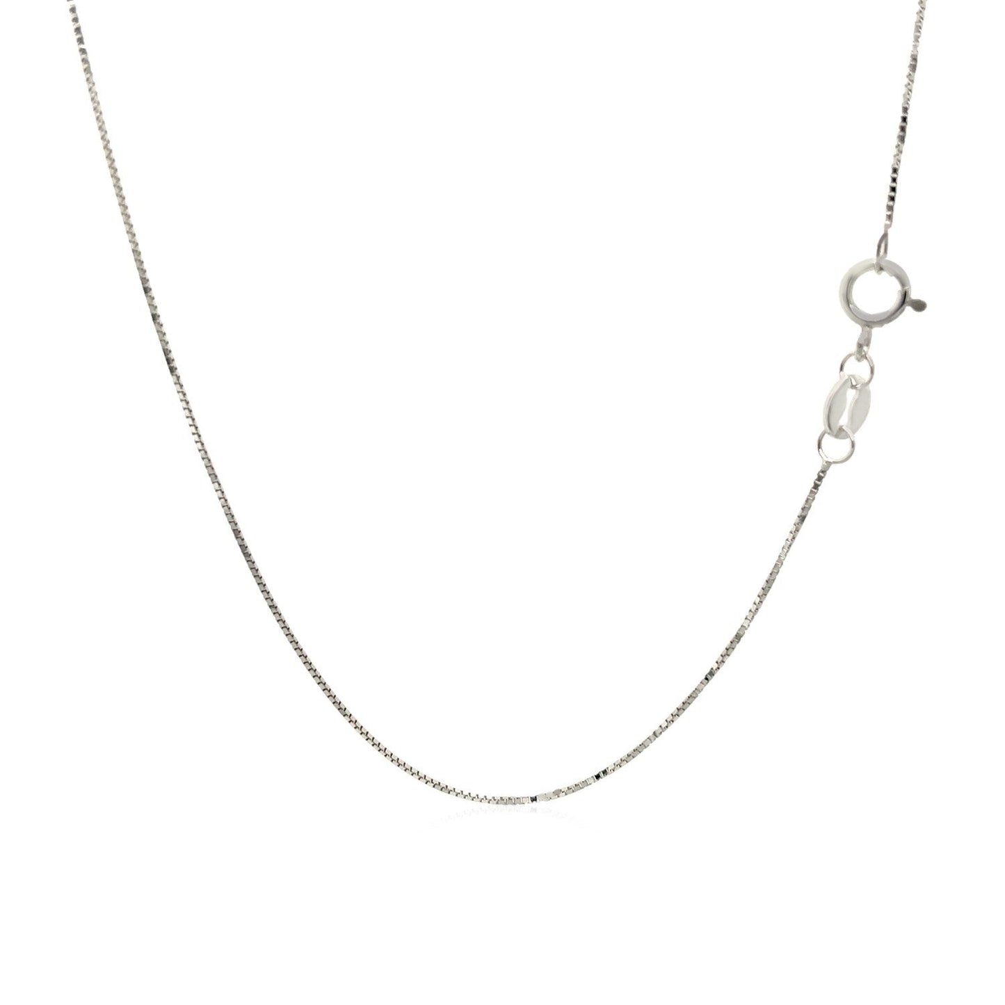 14k White Gold Adjustable Box Chain 0.6mm Bids.com