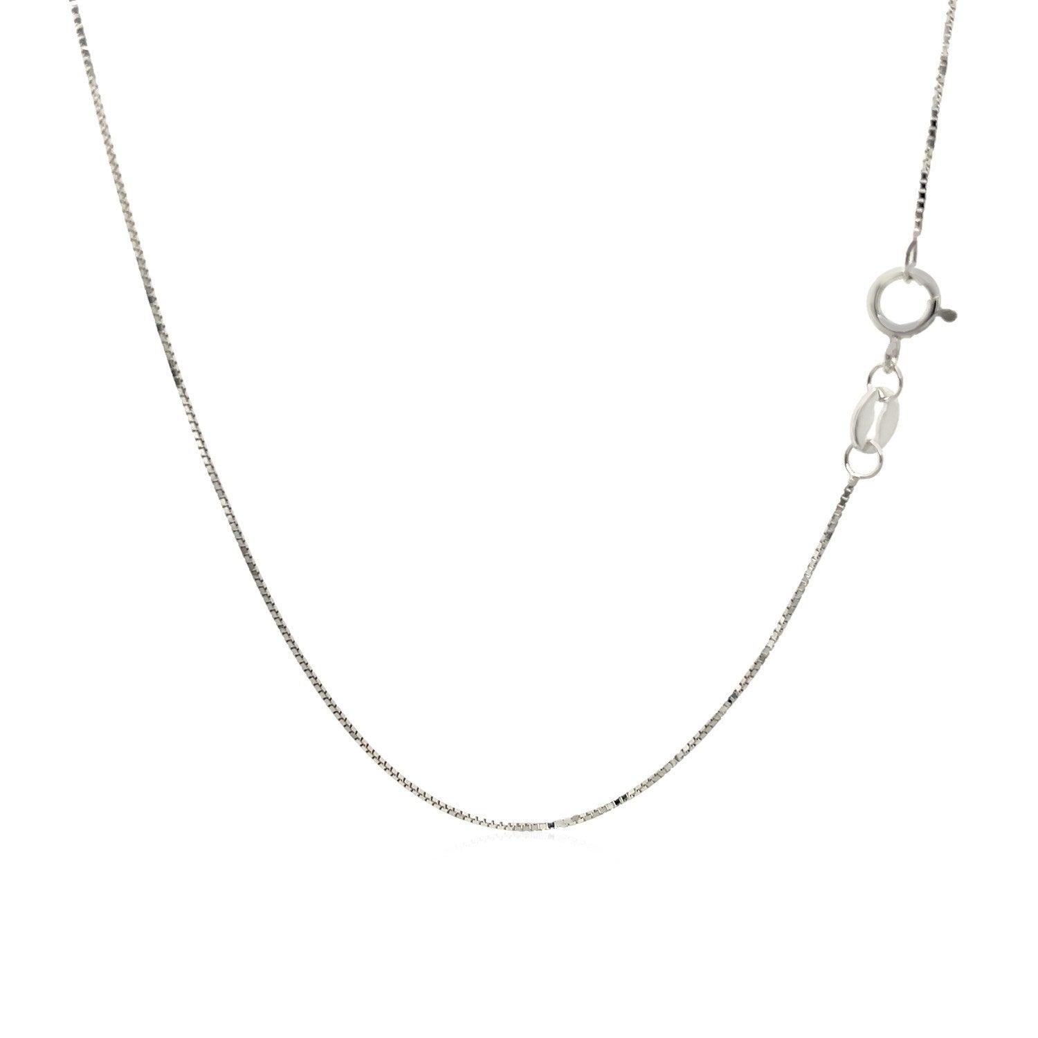 14k White Gold Adjustable Box Chain 0.6mm Bids.com