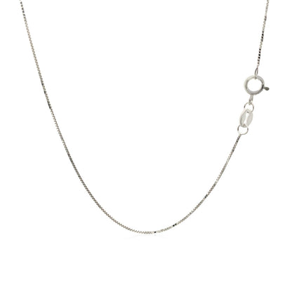 14k White Gold Adjustable Box Chain 0.6mm Bids.com