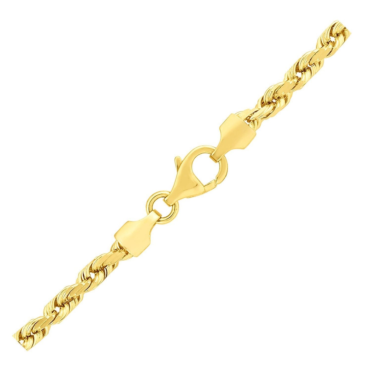 3.5mm 14k Yellow Gold Solid Diamond Cut Rope Chain Bids.com