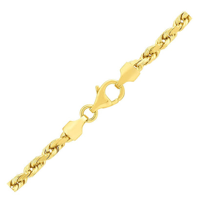 3.5mm 14k Yellow Gold Solid Diamond Cut Rope Chain Bids.com