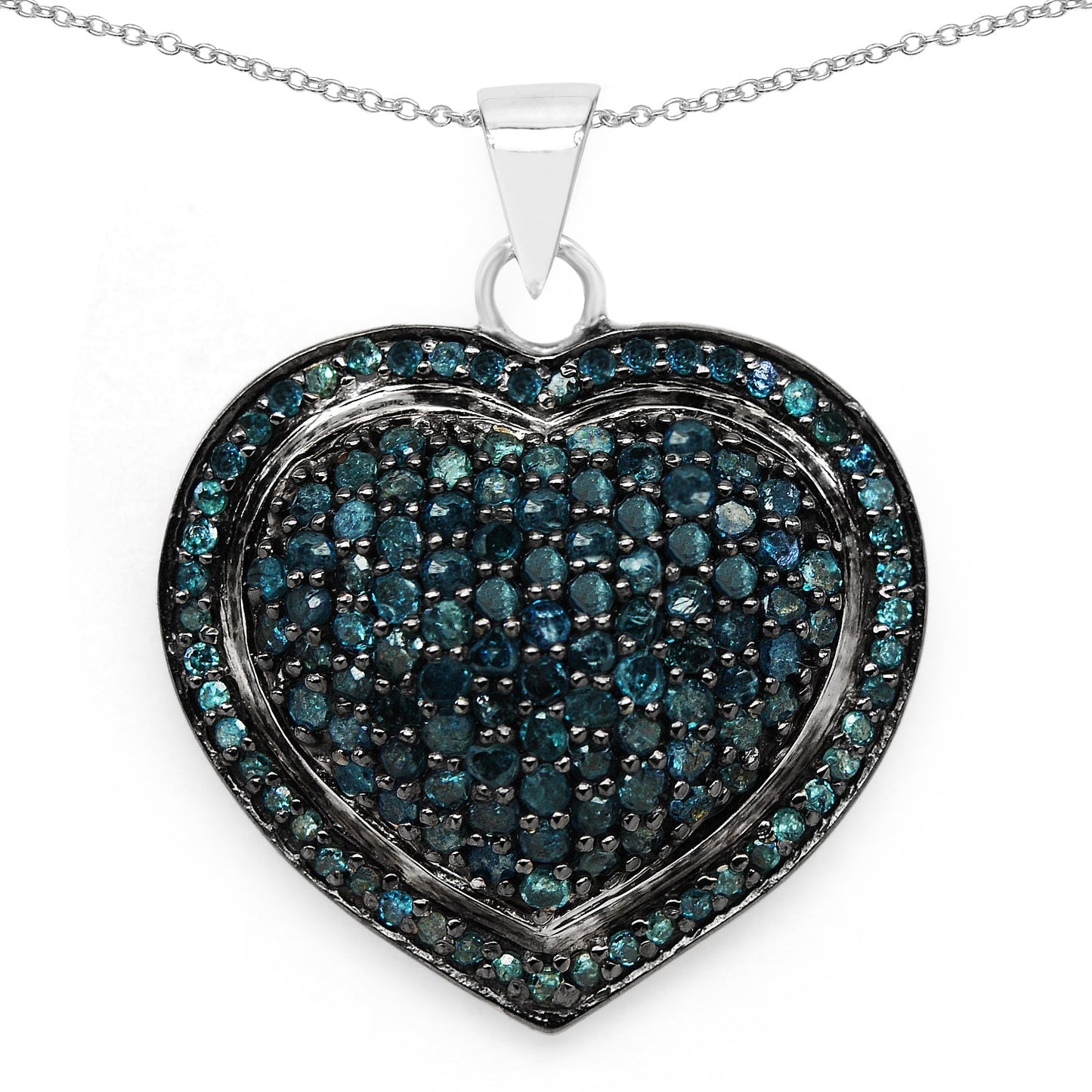 1.25 Carat Genuine Blue Diamond .925 Sterling Silver Pendant Bids.com