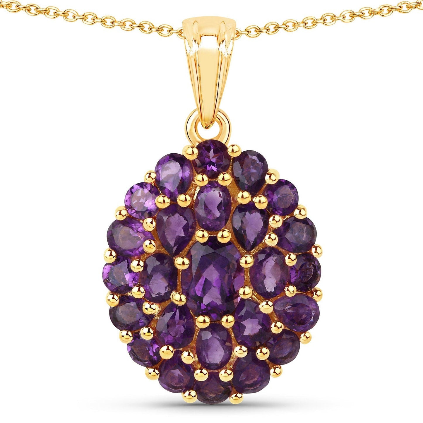 4.04 Carat Genuine Amethyst .925 Sterling Silver Pendant Bids.com