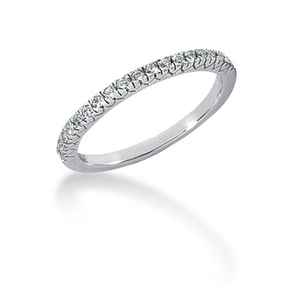 14k White Gold Engraved Fishtail V Pave Diamond Wedding Ring Band Bids.com