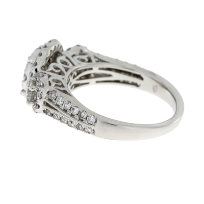 Natural 1.50ct Diamond 3 Stone Ring 14KT White Gold Bids.com