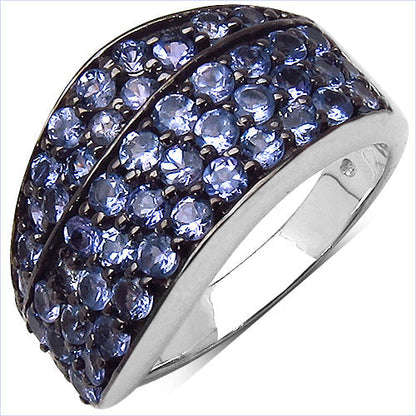 1.68 Carat Genuine Tanzanite .925 Sterling Silver Ring Bids.com