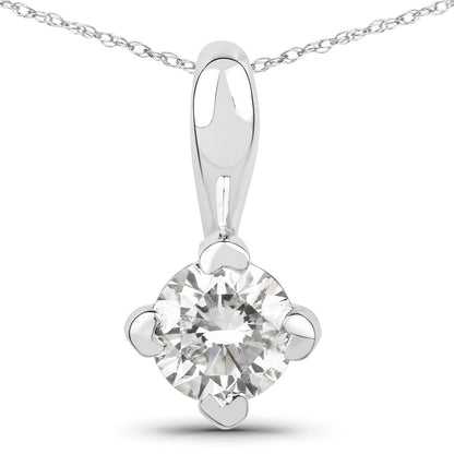 0.33 Carat Genuine Lab Grown Diamond 14K White Gold Pendant Bids.com