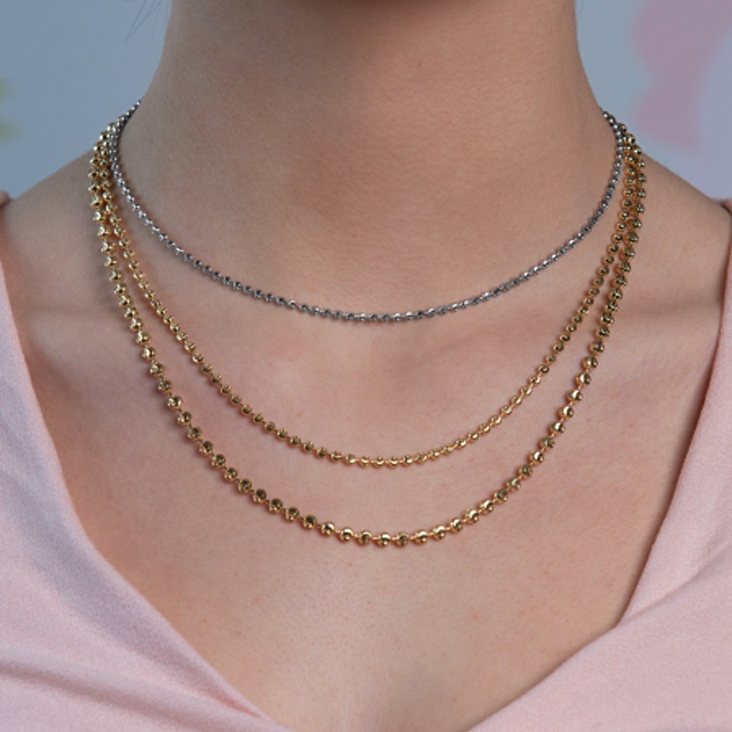 Moon Cut Bead Chain in 14k White Gold (2.50 mm) Bids.com