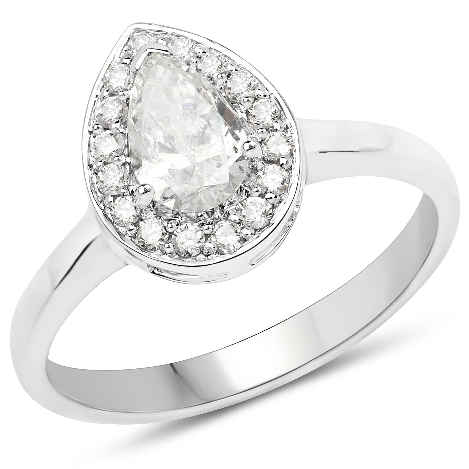 14K White Gold 0.70 Carat Genuine White Diamond Ring Bids.com