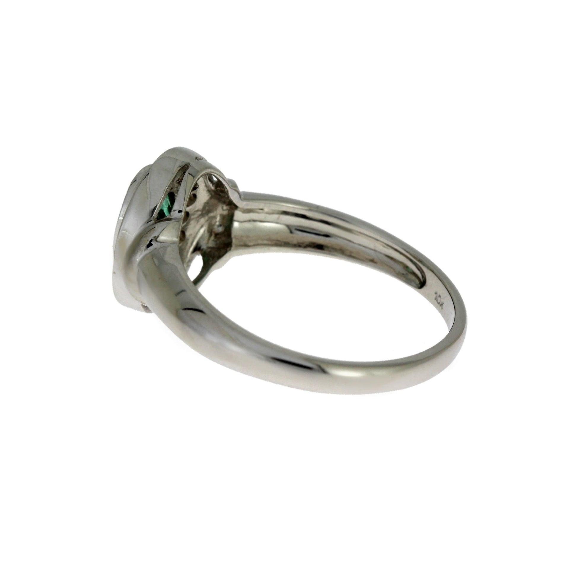 Natural .60ct Emerald Diamond Ring 10KT White Gold Bids.com
