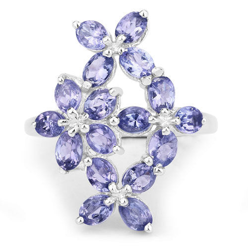 2.89 Carat Genuine Tanzanite .925 Sterling Silver Ring Bids.com
